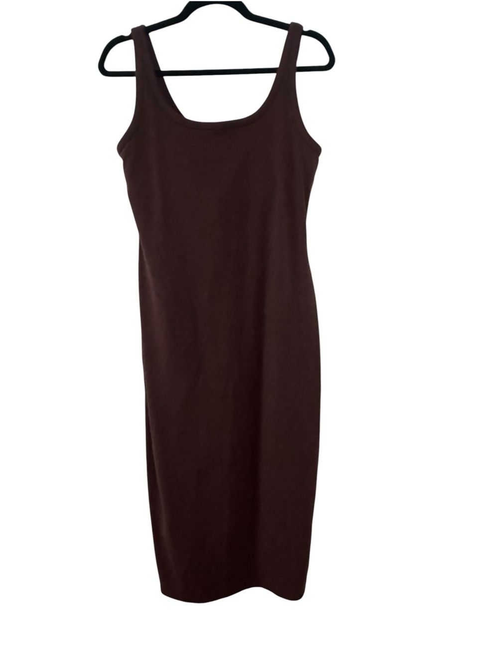 Vuori tank Bodycon Dress in Dark Brown with built in bra